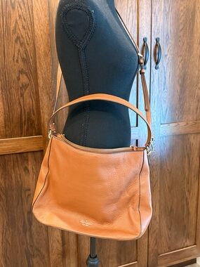 Kate Spade tan leather hobo shoulder bag with gold hardware